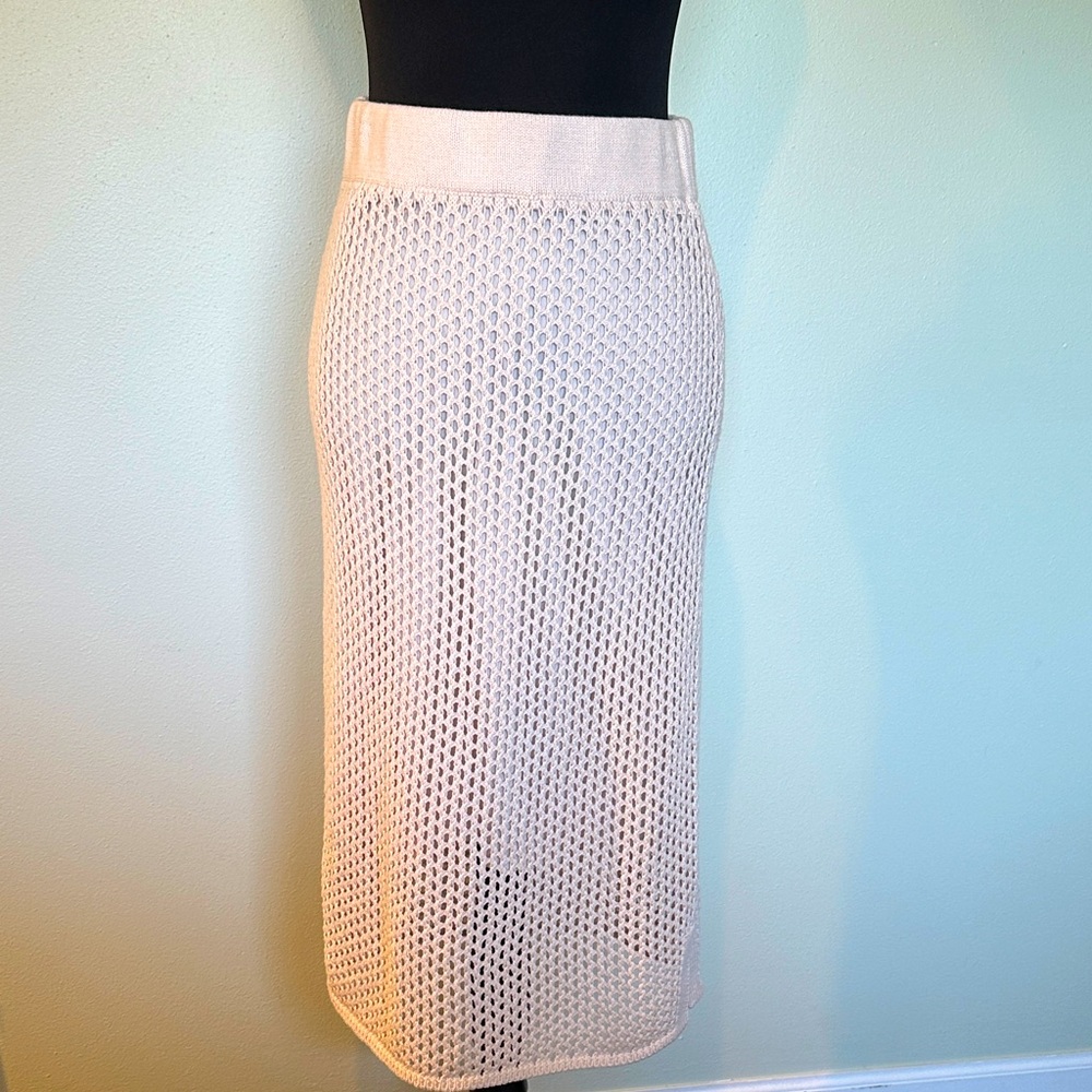 Mesh Knit Sweater Pencil Skirt